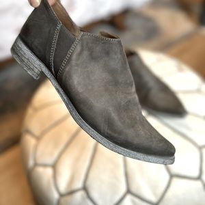 Free People | Brixton Ankle Boot Bootie | Washed Black Leather 38 8